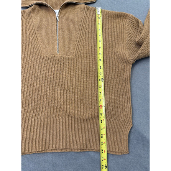 Free Assembly Half-Zip Camel Color Sweater Women's Size M - Picture 5 of 8
